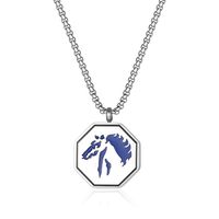 304 Stainless Steel 18K Gold Plated Hip-Hop Epoxy Color Block Pendant Necklace sku image 7