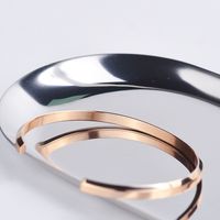 Simple Style Commute Solid Color 304 Stainless Steel 18K Gold Plated Cuff Bracelets In Bulk main image 2
