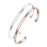 Simple Style Commute Solid Color 304 Stainless Steel 18K Gold Plated Cuff Bracelets In Bulk main image 1