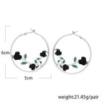 Europe And America Cross Border New Retro Hollow Out Rose Earrings Exaggerated Personalized Flower Metal Alloy Earrings Ear Clip Accessories main image 7