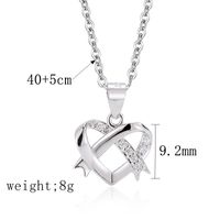 Ig Style Vintage Style Heart Shape Sterling Silver Plating Inlay Zircon Silver Plated Pendant Necklace main image 1