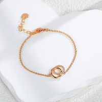Simple Style Solid Color Copper Inlay Rhinestones Zircon 18k Gold Plated Rose Gold Plated Silver Plated Bracelets sku image 2