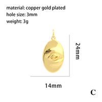 Retro Simple Style Eye Copper Plating 18k Gold Plated Charms sku image 3