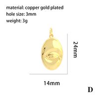 Retro Simple Style Eye Copper Plating 18k Gold Plated Charms main image 2