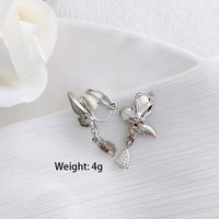 1 Pair Elegant Lady Butterfly Alloy White Gold Plated Drop Earrings sku image 2