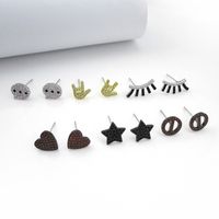 Korean Version Of The Personality Cute Fun Mini Symbol Earrings Nhlj143926 sku image 2