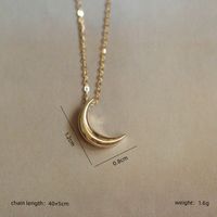 Casual Simple Style Moon Sterling Silver Plating Gold Plated Pendant Necklace main image 7