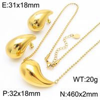 Stainless Steel 18K Gold Plated Retro Streetwear Plating Geometric Earrings Necklace sku image 27