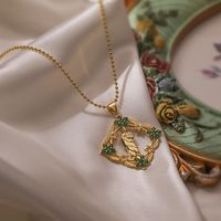 Einfacher Stil Pendeln Blume Kupfer Überzug Inlay Zirkon 18 Karat Vergoldet Halskette Mit Anhänger main image 3