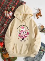 Women's Hoodies Long Sleeve Printing Pocket Casual Simple Style Christmas Tree Letter main image 2