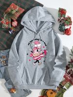 Women's Hoodies Long Sleeve Printing Pocket Casual Simple Style Christmas Tree Letter main image 3