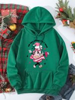 Women's Hoodies Long Sleeve Printing Pocket Casual Simple Style Christmas Tree Letter main image 4