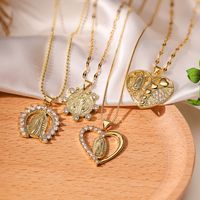Simple Style Solid Color Copper Plating Inlay Zircon 18k Gold Plated Pendant Necklace main image 6
