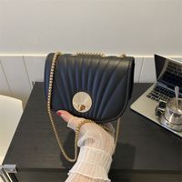 Women's Pu Leather Solid Color Cute Semicircle Flip Cover Shoulder Bag Crossbody Bag main image 6