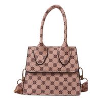 Women's Pu Leather Lingge Vintage Style Square Flip Cover Handbag sku image 4