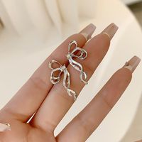 1 Pair Elegant Bow Knot Alloy White Gold Plated Ear Studs main image 5