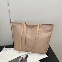Women's Pu Leather Solid Color Streetwear Square Zipper Tote Bag main image 3