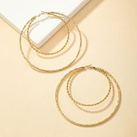 Wholesale Jewelry Classic Style Solid Color Alloy Ferroalloy 14k Gold Plated Plating Hoop Earrings main image 4