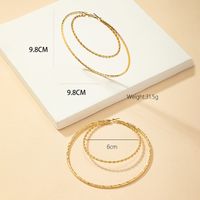 Wholesale Jewelry Classic Style Solid Color Alloy Ferroalloy 14k Gold Plated Plating Hoop Earrings main image 5