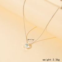 European And American New Fashion Square Heart Crystal Pendent Multilayer Necklace Wholesale main image 8