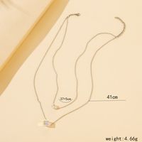 European And American New Fashion Square Heart Crystal Pendent Multilayer Necklace Wholesale main image 10