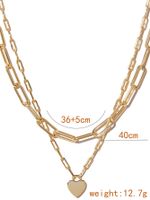 New Fashion Simple Heart-shaped Stitching Multi-layer Necklace main image 7
