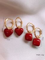 1 Paar Elegant Romantisch Süss Herzform Überzug Rostfreier Stahl Kupfer Vergoldet Ohrringe main image 9