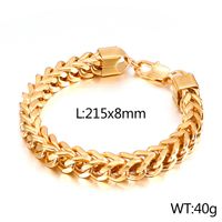 Basic Geometric Solid Color Titanium Steel Plating Chain 18K Gold Plated Men's Necklace sku image 6