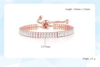 Elegant Rectangle Copper Plating Inlay Artificial Crystal Artificial Diamond Glass Rose Gold Plated Silver Plated Bracelets main image 7
