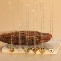 Einfacher Stil Herzform Kupfer Überzug Inlay Zirkon 14 Karat Vergoldet Halskette Mit Anhänger main image 8