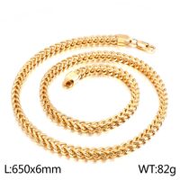 Basic Geometric Solid Color Titanium Steel Plating Chain 18K Gold Plated Men's Necklace sku image 9