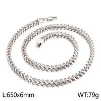 Basic Geometric Solid Color Titanium Steel Plating Chain 18K Gold Plated Men's Necklace sku image 8