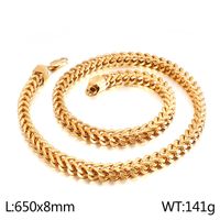 Basic Geometric Solid Color Titanium Steel Plating Chain 18K Gold Plated Men's Necklace sku image 11