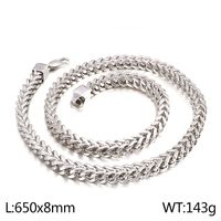 Basic Geometric Solid Color Titanium Steel Plating Chain 18K Gold Plated Men's Necklace sku image 10