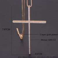 Simple Style Cross Copper Plating Inlay Zircon Gold Plated Pendant Necklace main image 5