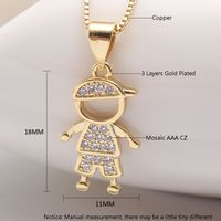 Ig Style Simple Style Commute Cartoon Character Copper Gold Plated Zircon Necklace In Bulk main image 6
