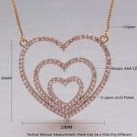 Ig Style Sweet Simple Style Heart Shape Copper Gold Plated Zircon Pendant Necklace In Bulk main image 5