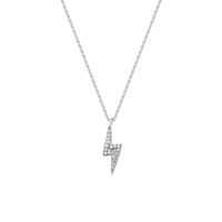 Elegant Glam Lightning Sterling Silver Plating Inlay Rhinestones Gold Plated Necklace Pendant sku image 2