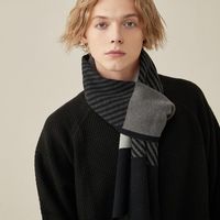 Men's Simple Style Stripe Fleece Scarf main image 2