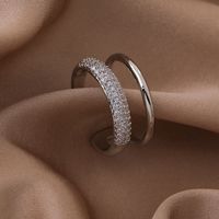 Simple Style Solid Color Copper White Gold Plated Gold Plated Zircon Open Rings In Bulk main image 8