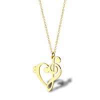 304 Stainless Steel 18K Gold Plated Simple Style Plating Heart Shape Pendant Necklace main image 3