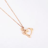 304 Stainless Steel 18K Gold Plated Simple Style Plating Heart Shape Pendant Necklace main image 5