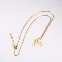 Edelstahl 304 18 Karat Vergoldet Einfacher Stil Überzug Herzform Halskette Mit Anhänger main image 4