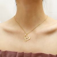 Edelstahl 304 18 Karat Vergoldet Einfacher Stil Überzug Herzform Halskette Mit Anhänger main image 1