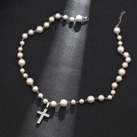 Hip Hop Runden Edelstahl 304 Künstliche Perle Perlen 18 Karat Vergoldet Frau Halskette Mit Anhänger main image 1