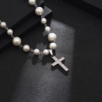 Hip-Hop Round 304 Stainless Steel Artificial Pearl Beaded 18K Gold Plated Women's Pendant Necklace main image 3