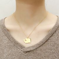 304 Stainless Steel 18K Gold Plated Simple Style Commute Plating Solid Color Pendant Necklace main image 1