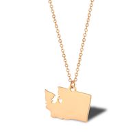 304 Stainless Steel 18K Gold Plated Simple Style Commute Plating Solid Color Pendant Necklace sku image 3