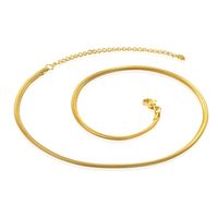 Wholesale Simple Style Classic Style Solid Color Titanium Steel Plating Chain Gold Plated Necklace main image 4