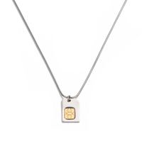 304 Stainless Steel 18K Gold Plated Hip-Hop Plating Color Block Pendant Necklace main image 6